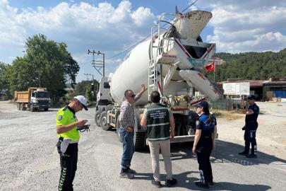 Muğla'da beton mikserleri denetlendi